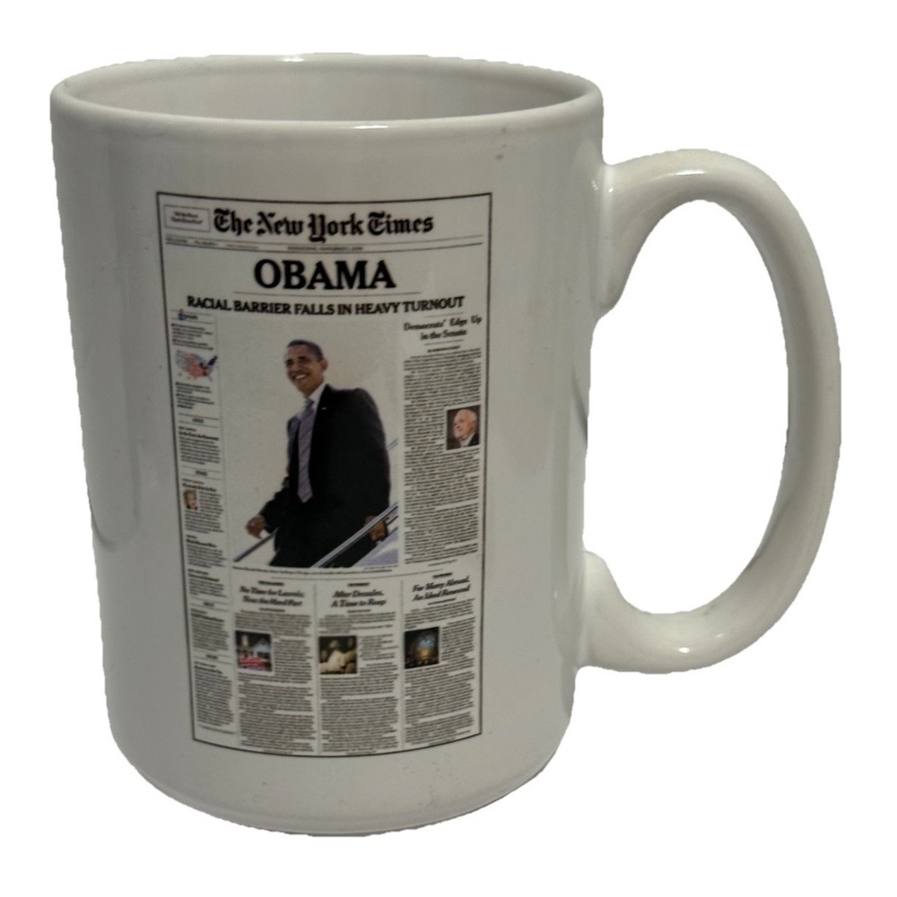 HTF Barack Obama Coffee Mug Ceramic 2008 "Voters Embrace Call For Change"